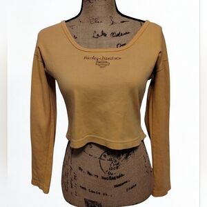 Harley Davidson Vintage 2002 Crop Top Long Sleeve Women's Size S